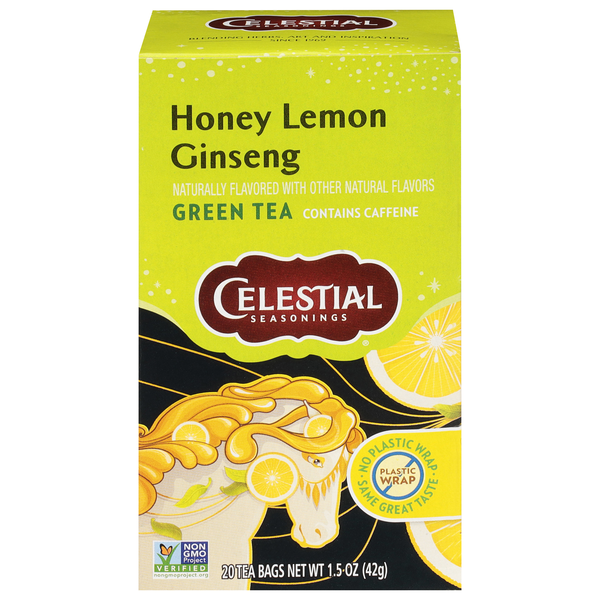 Celestial Seasonings Honey Lemon Ginseng Green Tea Bags with White Tea