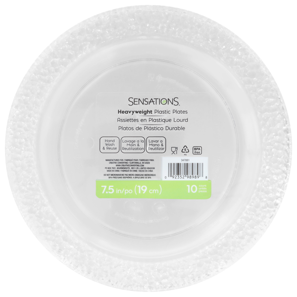 Sensations Heavyweight Plastic Plates 7.5 Inch