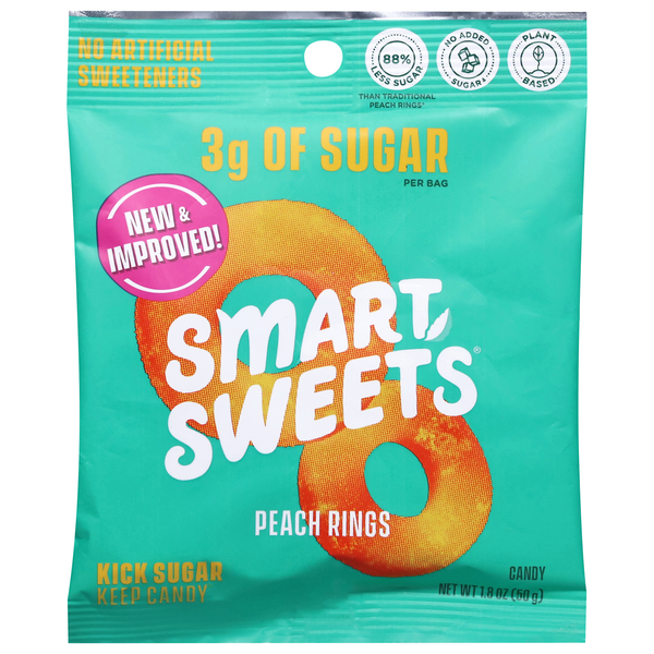 SmartSweets Peach Rings Chewy Candy