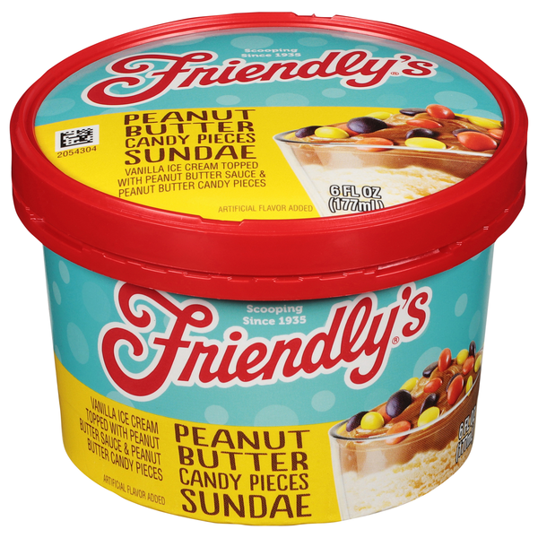 Friendly's Peanut Butter Candy Pieces Sundae Ice Cream Cup