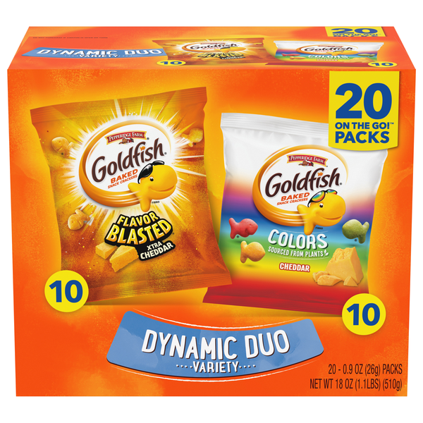 Pepperidge Farm Goldfish Dynamic Duo Baked Crackers Variety Packs - 20 ct