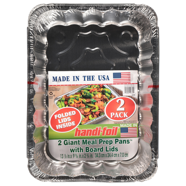 Handi-Foil Giant Meal Prep Pans with Board Lids
