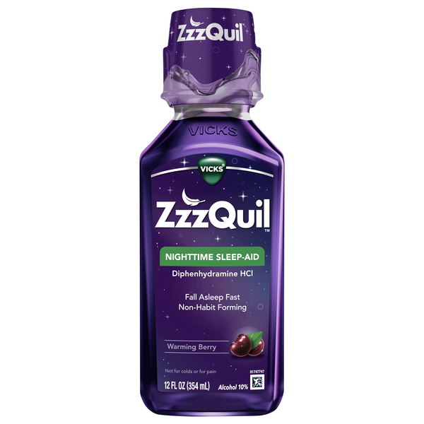 Vicks ZzzQuil Warming Berry Flavor Nighttime Sleep-Aid Liquid