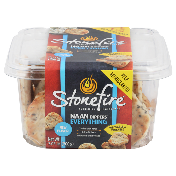 Stonefire Everything NAAN Dippers Flatbread Crackers Refrigerated