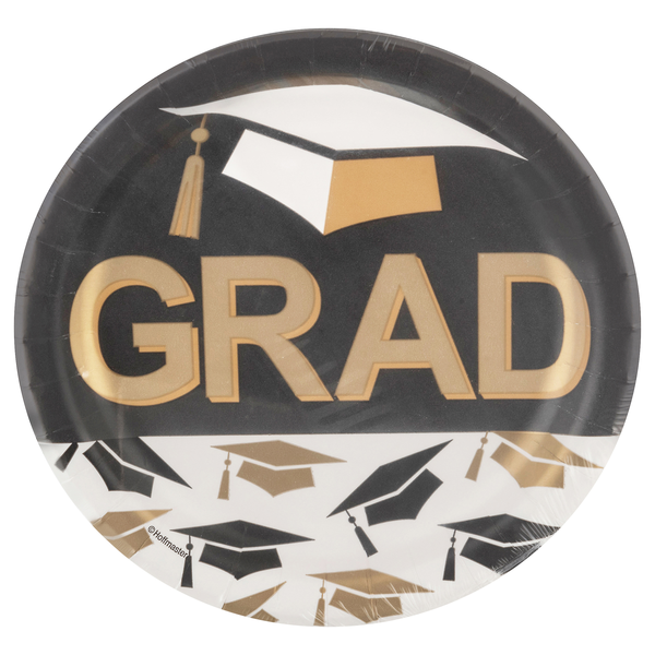 Say Hooray! Disposable Paper Plates Graceful Grad