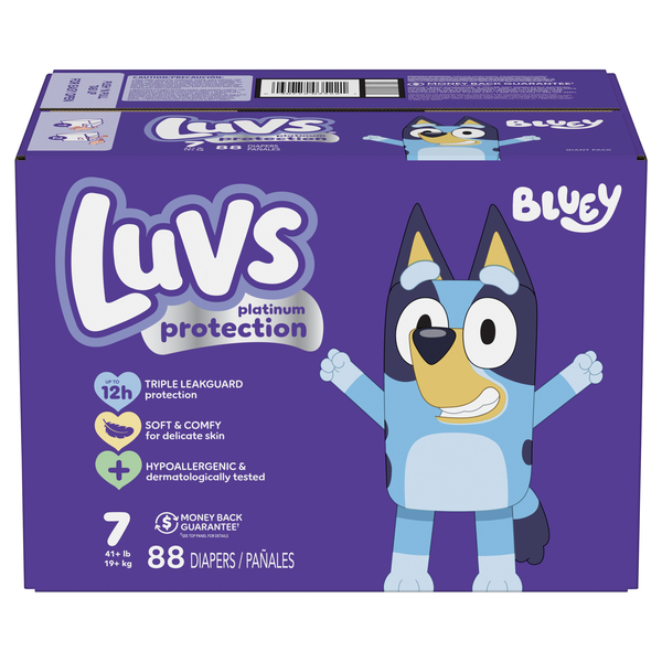 Luvs Platinum Protection Size 7 Baby Diapers 41+ lb