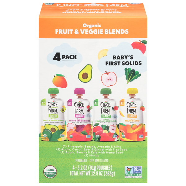 Once Upon a Farm Organic Baby Food Variety Pack - 4 ct