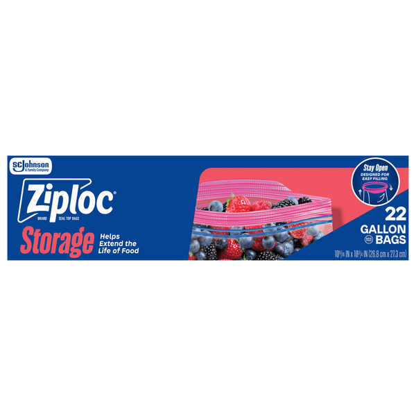 Ziploc Stay Open Design Food Storage Bags Gallon