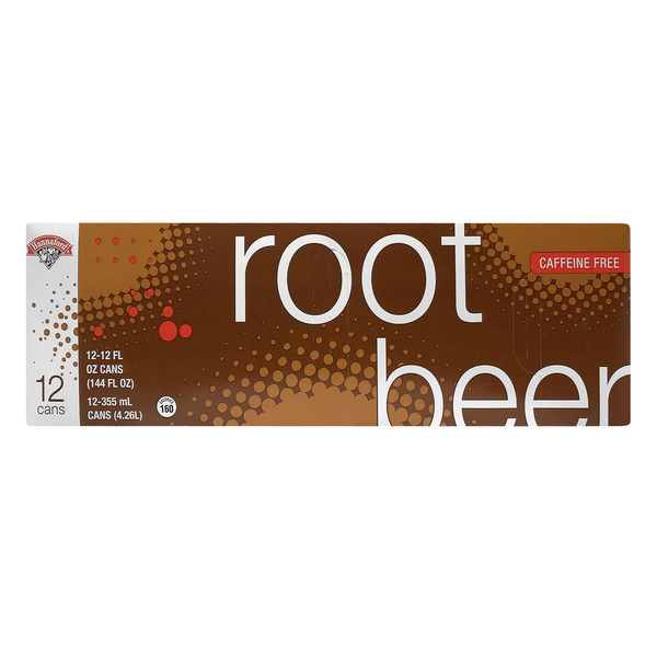 Hannaford Root Beer Soda Caffeine Free - 12 pk