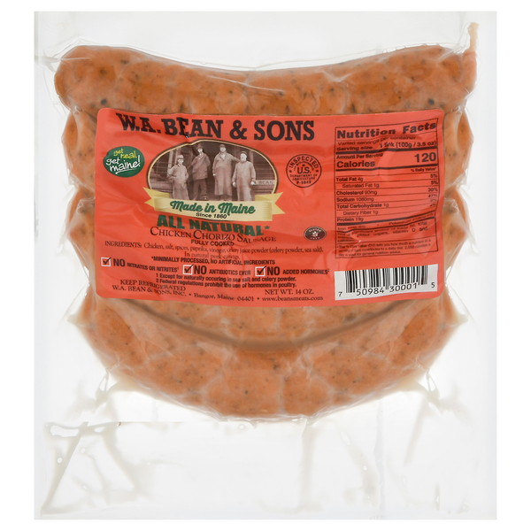 W.A. Bean & Sons Natural Chicken Chorizo Sausage - 4 ct