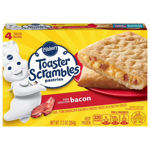 Pillsbury Bacon Toaster Scrambles Pastries - 4 ct