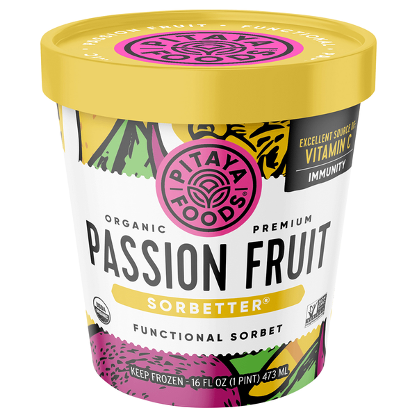 Pitaya Foods Organic Premium Sorbetter Passion Fruit Sorbet