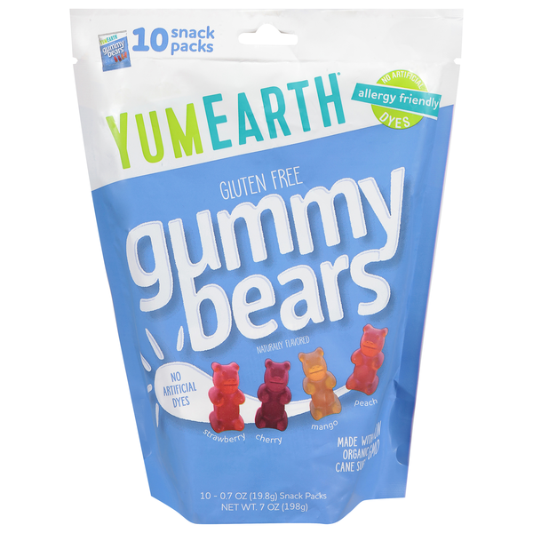 YumEarth Organic Gluten Free Assorted Fruit Flavor Gummy Bears - 10 ct