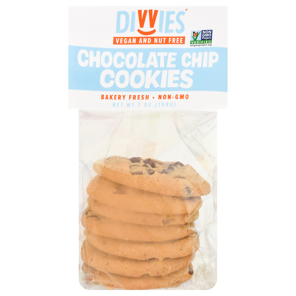 Save on Divvies Chocolate Chip Cookies Vegan & Nut Free 7 ct Order