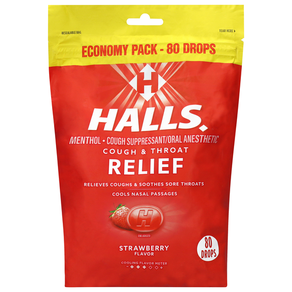Halls Relief Strawberry Cough Drops