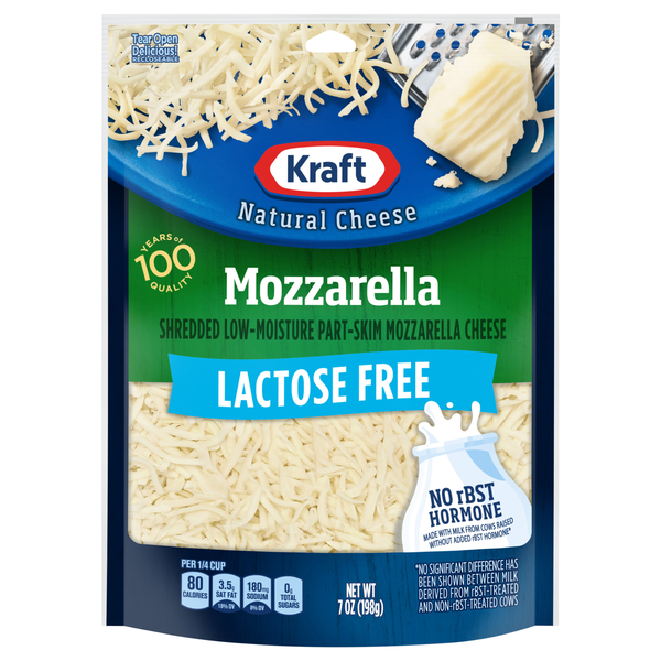 Kraft Natural Lactose Free Mozzarella Shredded Cheese