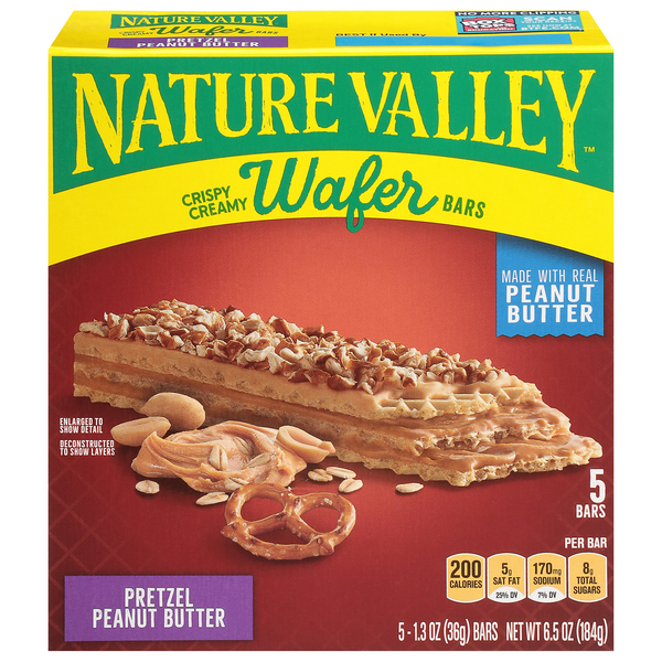 Save on Nature Valley Crispy Creamy Wafer Bars Pretzel Peanut Butter
