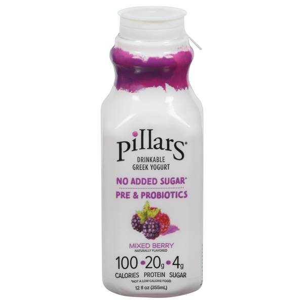 Save on Pillars Drinkable Greek Yogurt Mixed Berry Pre & Probiotics