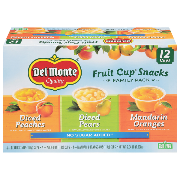 Save on Del Monte Fruit Cups Snacks No Sugar Added Family Pack 12 ct