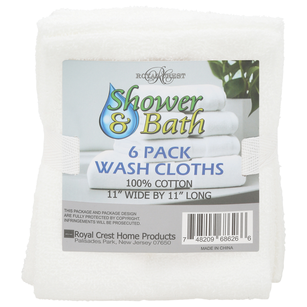 Royal Crest Shower & Bath Wash Cloths 11 Inch