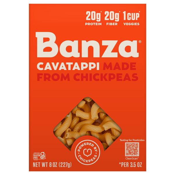 Banza Gluten Free High Protein Low Carb Chickpeas Cavatappi Pasta