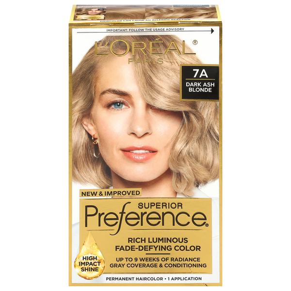 L'Oreal Superior Preference Permanent Hair Color Dark Ash Blonde 7A