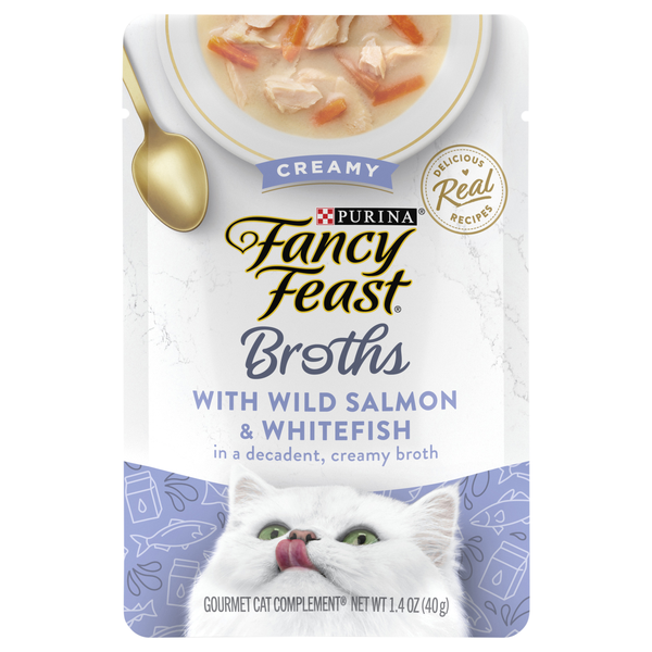 Fancy Feast Broths Cat Complement Creamy Salmon & Whitefish
