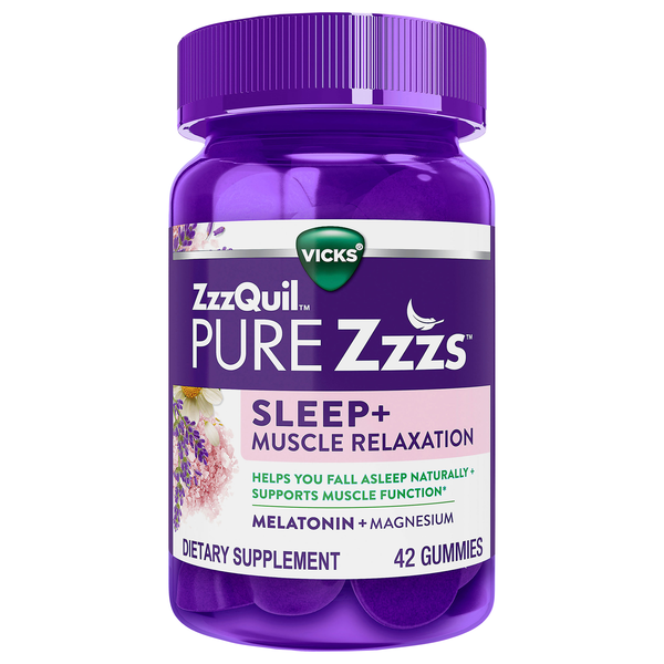 Vicks ZzzQuil PURE Zzzs Sleep + Muscle Relaxtion Gummies