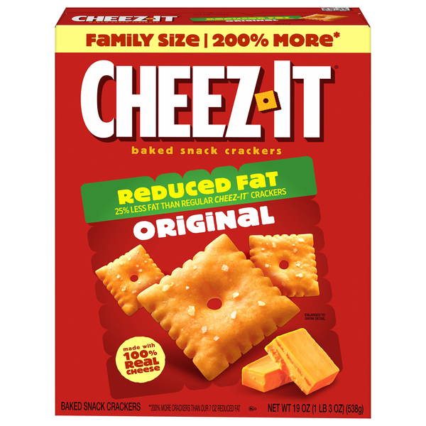 Cheez-It Reduced Fat Original Baked Cheese Crackers Family Size
