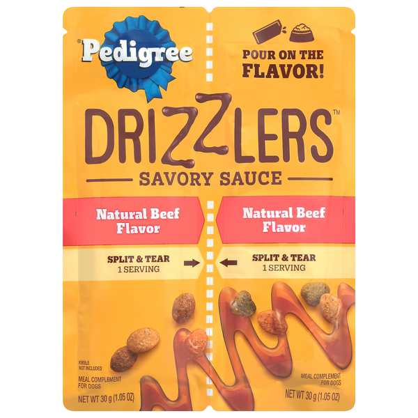 PEDIGREE Drizzlers Natural Beef Savory Sauce Dog Food Complement - 2 ct