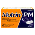 Motrin PM Pain Reliever & Nighttime Sleep Aid Ibuprofen 200 mg Caplets