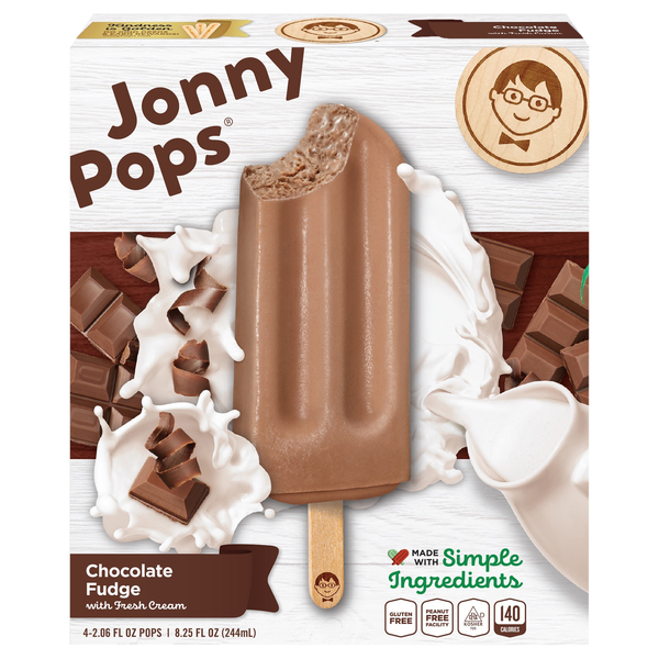 Save on JonnyPops Gluten Free Chocolate Fudge with Fresh Cream Frozen Bars 4 ct Order Online