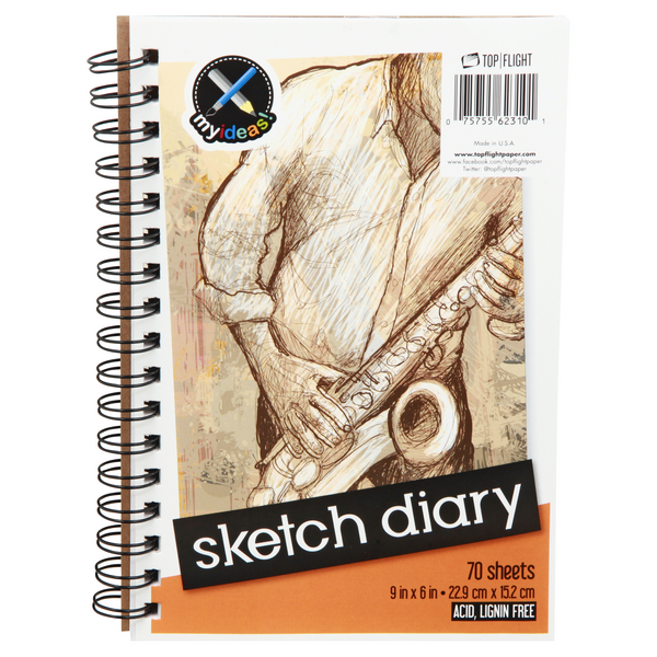 Top Flight Sketch Diary 9 X 6 Inch - 70 Sheets