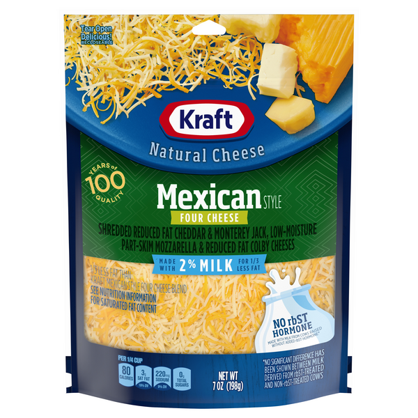Save on Kraft Mexican Style Four Cheese Reduced Fat Shredded Order