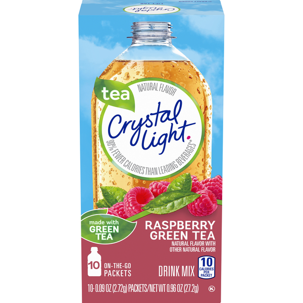 Crystal Light On The Go Packets Drink Mix Raspberry Green Tea - 10 ct
