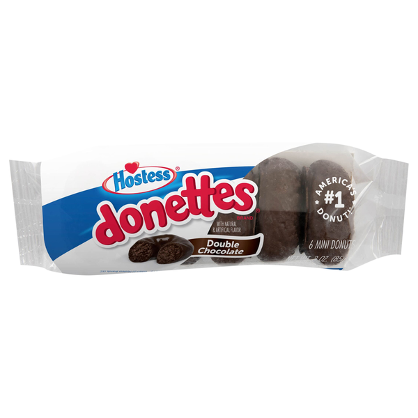 Hostess Donettes Double Chocolate Mini Donuts - 6 ct