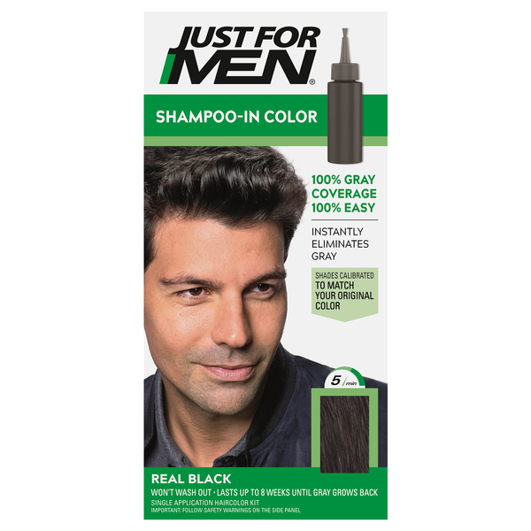 Just For Men Shampoo-In Color Real Black H-55