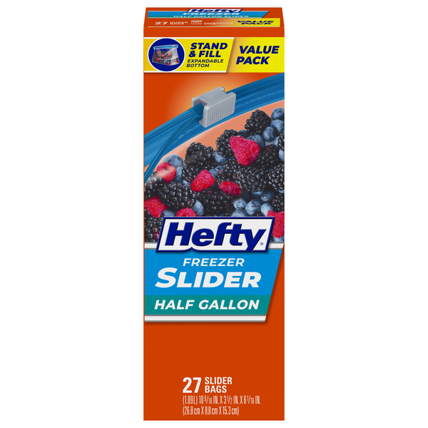 Hefty Slider Half Gallon Freezer Bags