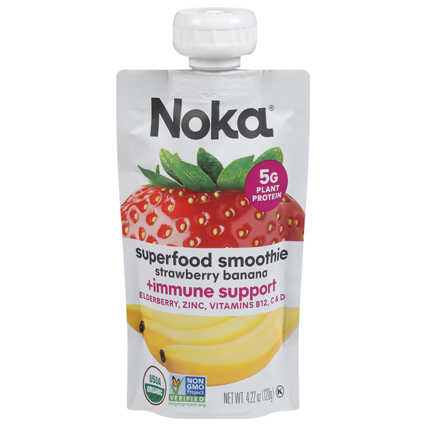 Noka Organic Strawberry Banana Superfood Smoothie + Immunity Boost