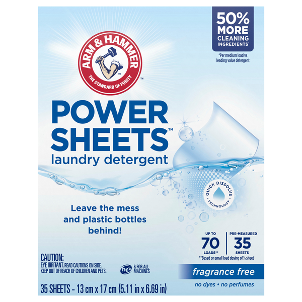 Arm & Hammer Fragrance Free Power Sheets Laundry Detergent