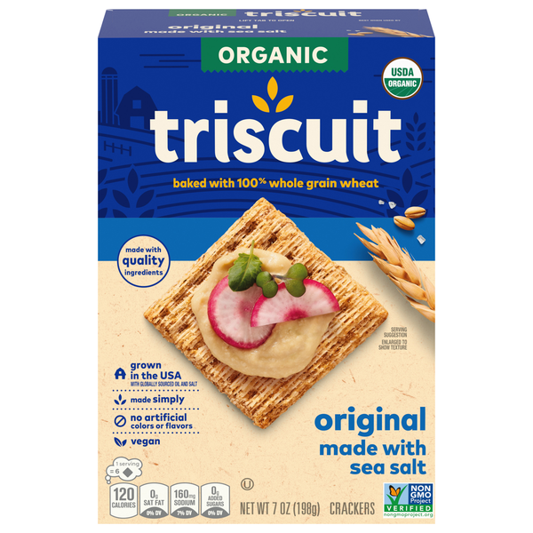Triscuit Organic Vegan Original with Sea Salt Whole Grain Wheat Crackers