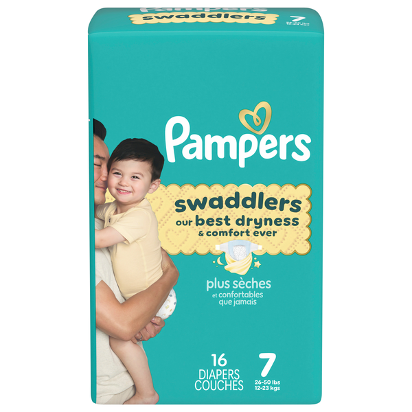 Pampers Swaddlers Size 7 Active Baby Diapers 41+ lb