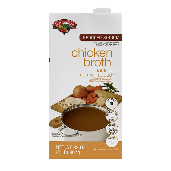 Hannaford Reduced Sodium Fat Free Chicken Broth