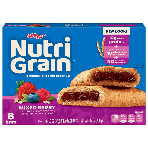 Nutri-Grain Mixed Berry Soft Baked Breakfast Bars - 8 ct