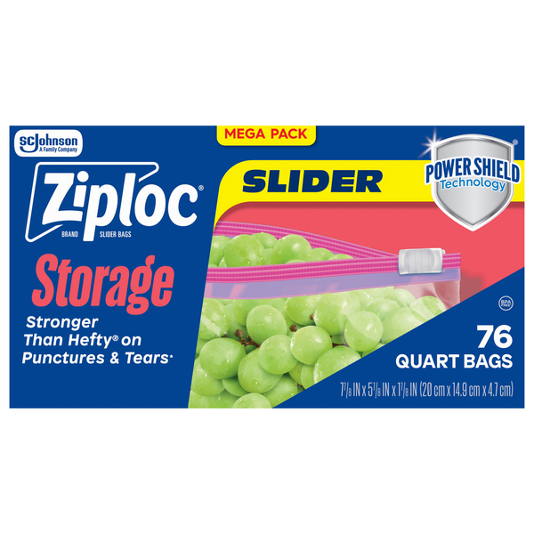 Ziploc Slider Quart Storage Bags