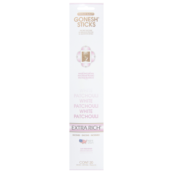 Gonesh Sticks Extra Rich White Patchouli Incense Air Freshener