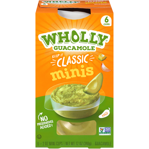 Wholly Guacamole Mild Classic Minis Single Cups - 6 ct