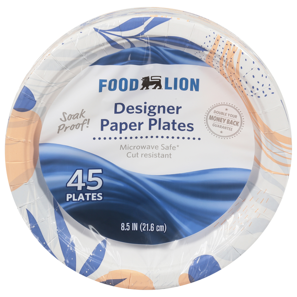 Food Lion Designer Paper Plates 8.5 Inch