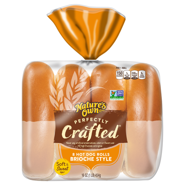 Nature's Own Perfectly Crafted Brioche Style Hot Dog Rolls - 8 ct