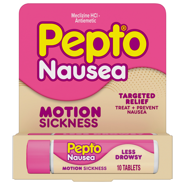 Pepto Nausea Meclizine HCL Motion Sickness Tablets